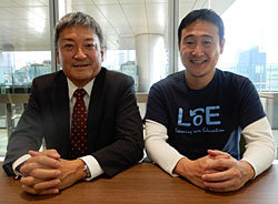 左から清水久裕氏（アドビ）と佐藤昌宏教授（デジタルハリウッド大学）