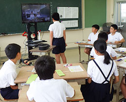 複式学級と単式学級で遠隔交流