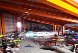 中浜小の児童が避難した屋根裏倉庫の内部