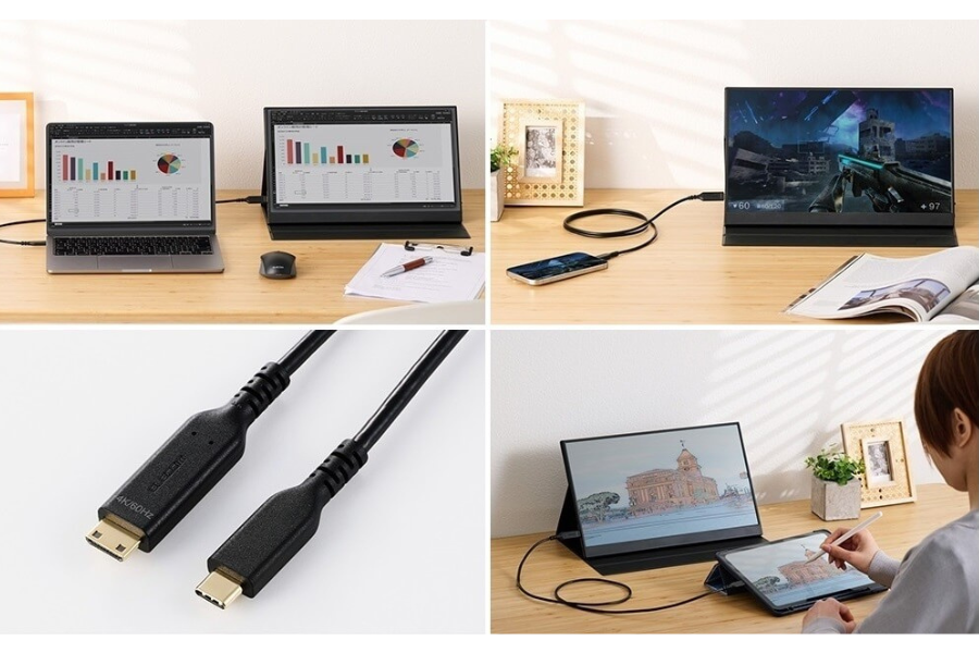 PCをモバイルモニターにつなぐだけで4K映像を出力可能　USB Type-C to Mini HDMI変換ケーブルを発売〜エレコム