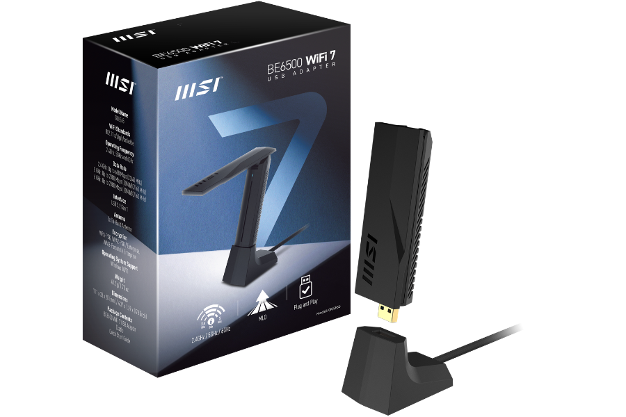 MSI、Wi-Fi 7対応USBアダプターを発売 既存端末の通信環境を手軽にアップデート