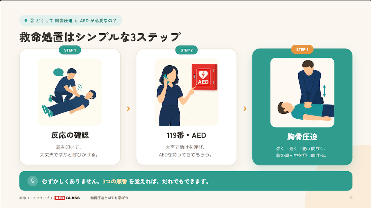 日本AED財団、AED救命処置のデジタル教材を公開 学校や企業向けアプリなど開発