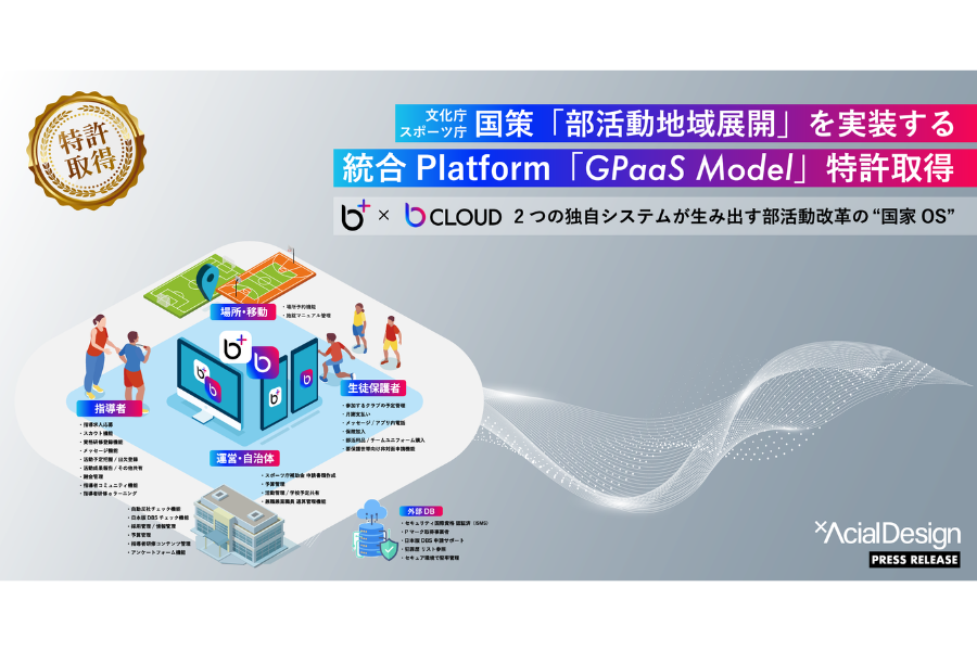 部活動の地域展開に向けた統合プラットフォーム「GPaaS」の中核技術が特許を取得
